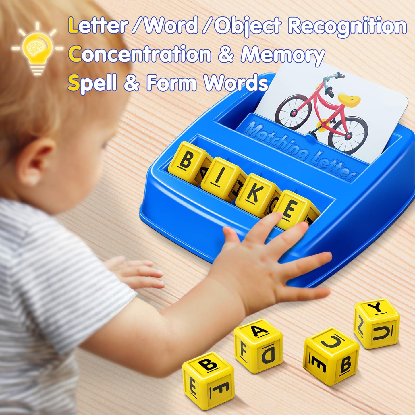 NARRIO Educational Toys for 3 4 5 Year Old Boys Gift, Matching Letter Game Preschool ABC Learning Toys for Kids Ages 4-8 Years, Christmas Birthday Gifts for 3-6 Year Old Boys Toddler Toys Age 2-4
