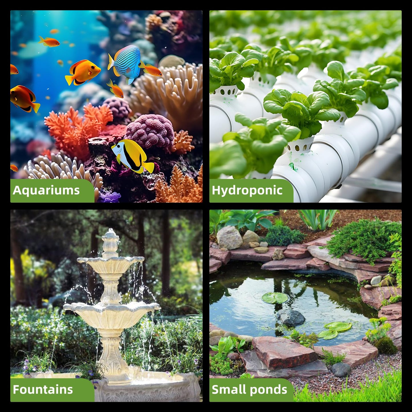 FREESEA Fountain Submersible Water Pump: 660GPH 40W Small Sump Pump - Pond Pump for Outdoor Hydroponic Statuary Waterfall Aquarium Fish Tank