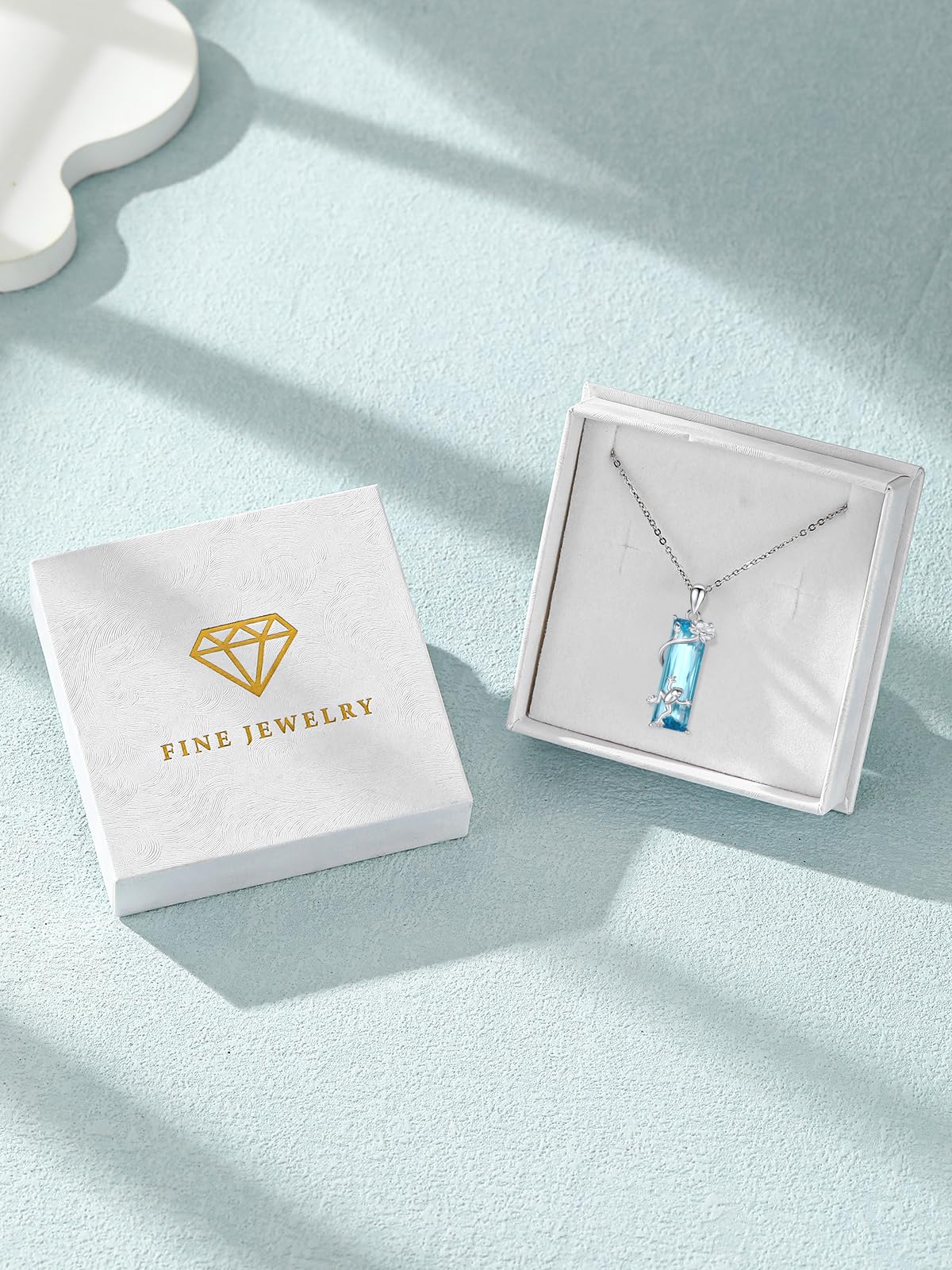 AENEAS Valentines Day Gifts for Women Her Frog Necklace 925 Sterling Silver Blue Crystal Pendant Cute Frog Flower Jewelry Gifts for Daughter Women Her Wife