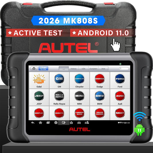 Autel Scanner MaxiCOM MK808S: 2026 Bidirectional Tool as MK808BT Pro MX808S M808Z, Work as MaxiCheck MX900 MK900BT, 28+ Service, Active Test, All System Diagnose, Injector C0ding, FCA Autoauth OS 11