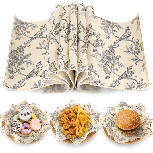 300 Pcs Deli Paper Sheets 8 x 10 Inch Wax Paper Grease Resistant Wrapping Paper Basket Liner for Sandwich Cookies Outdoor Picnic Wedding Baby Shower Birthday Beach
