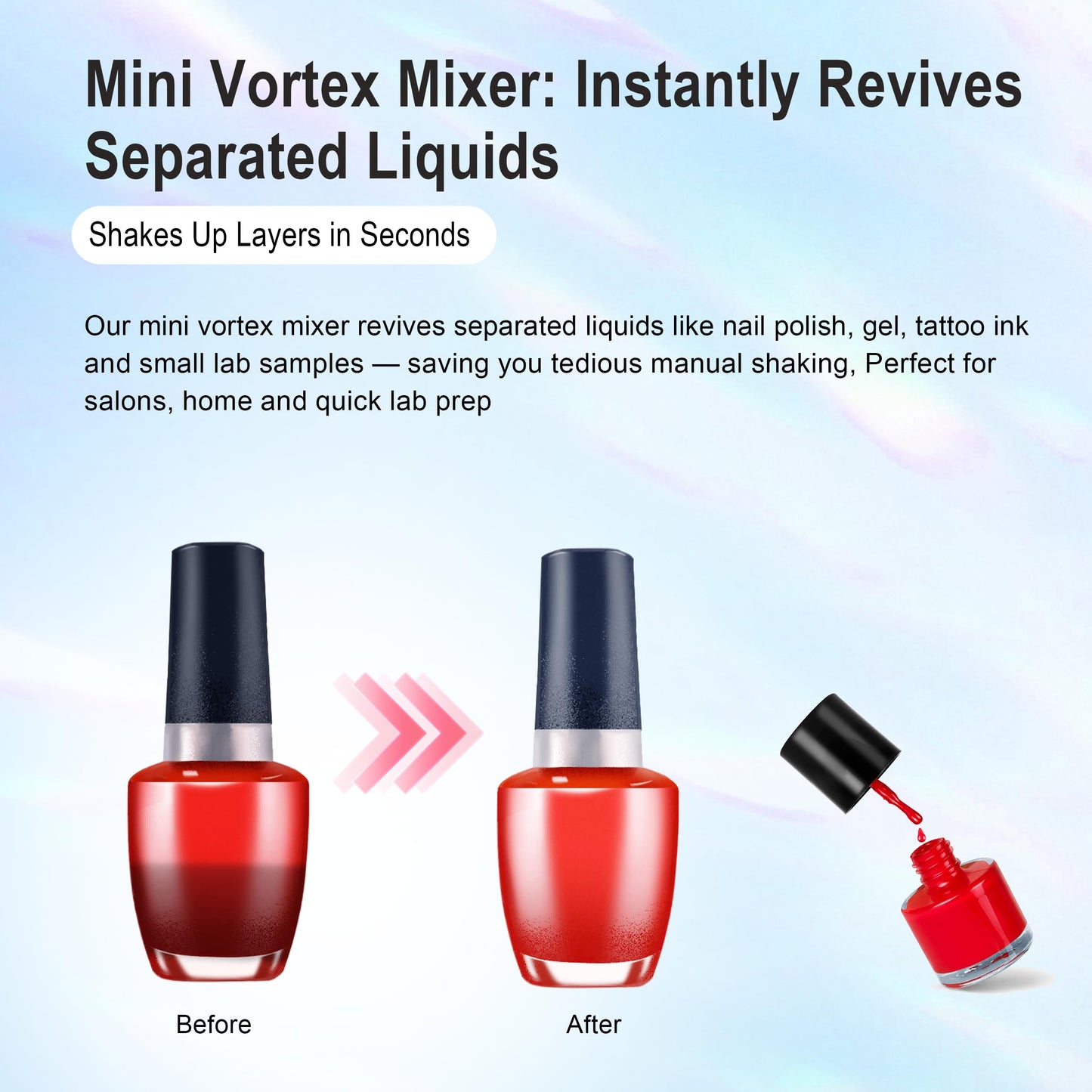 Mini Vortex Mixer, Nail Polish Shaker, Paint Shaker & Paint Mixer for Gel Polish, Acrylic Paints, Eyelash Adhesives, Tattoo Ink, Lab Vortex Mixer for Centrifuge Tubes and Test Tubes (Blue)