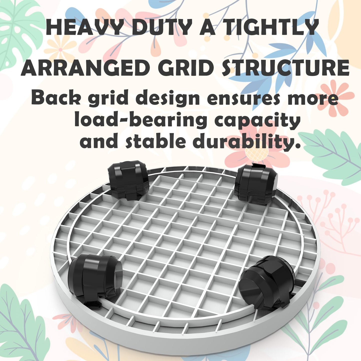 WanderingDonkey 2 Pack of 9.8 Inch Heavy Duty Plant Caddy with Wheels,Rolling Plant Stand Pot Trolley, Potted Flower Mover Dolly with Casters Round Coaster for Indoor Outdoor, Brown