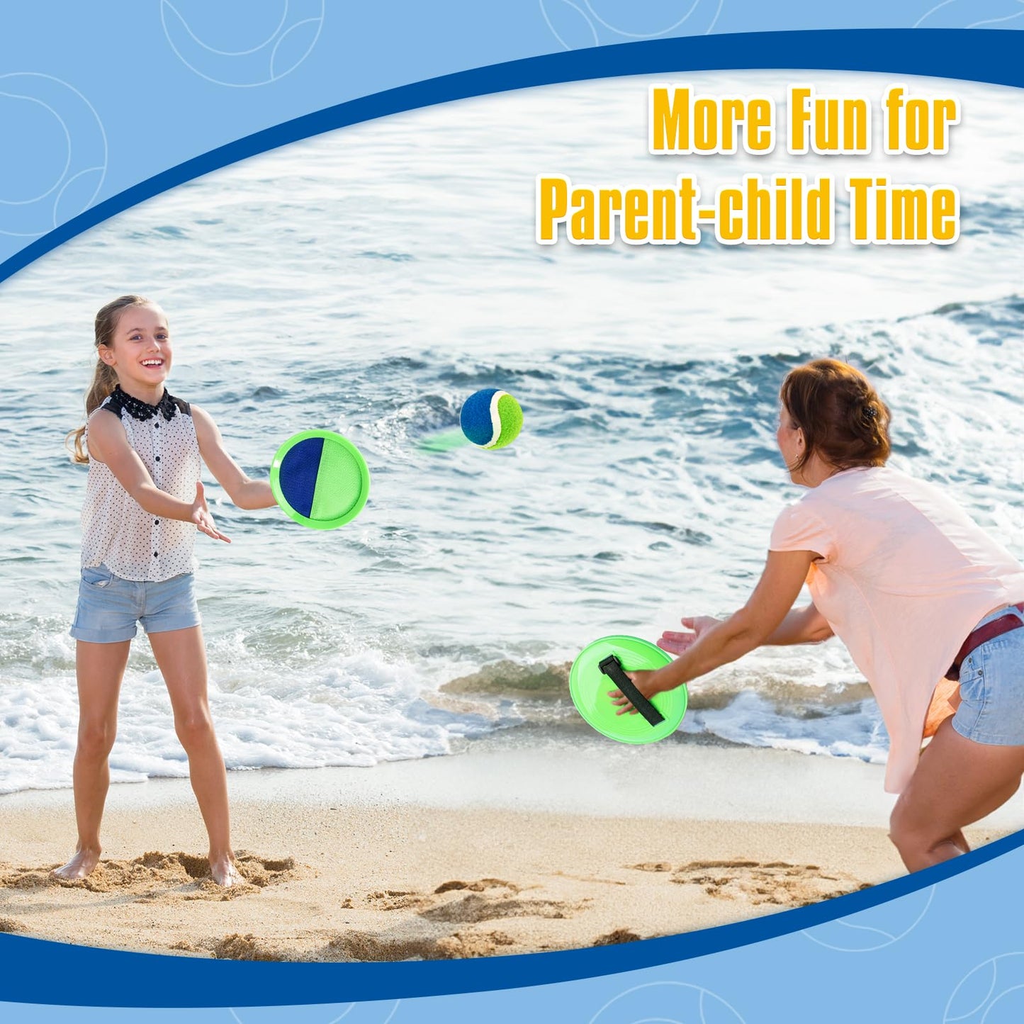 Outdoor Toys for Kids Ages 4-8, Catch Ball Toss Game, Outside Toys for 3 4 5 6 7 8-12 Year Old Boys Girls, Beach Pool Yard Lawn Outdoor Games, Toddlers Kids Birthday Summer Gifts, 4 Paddles 4 Balls