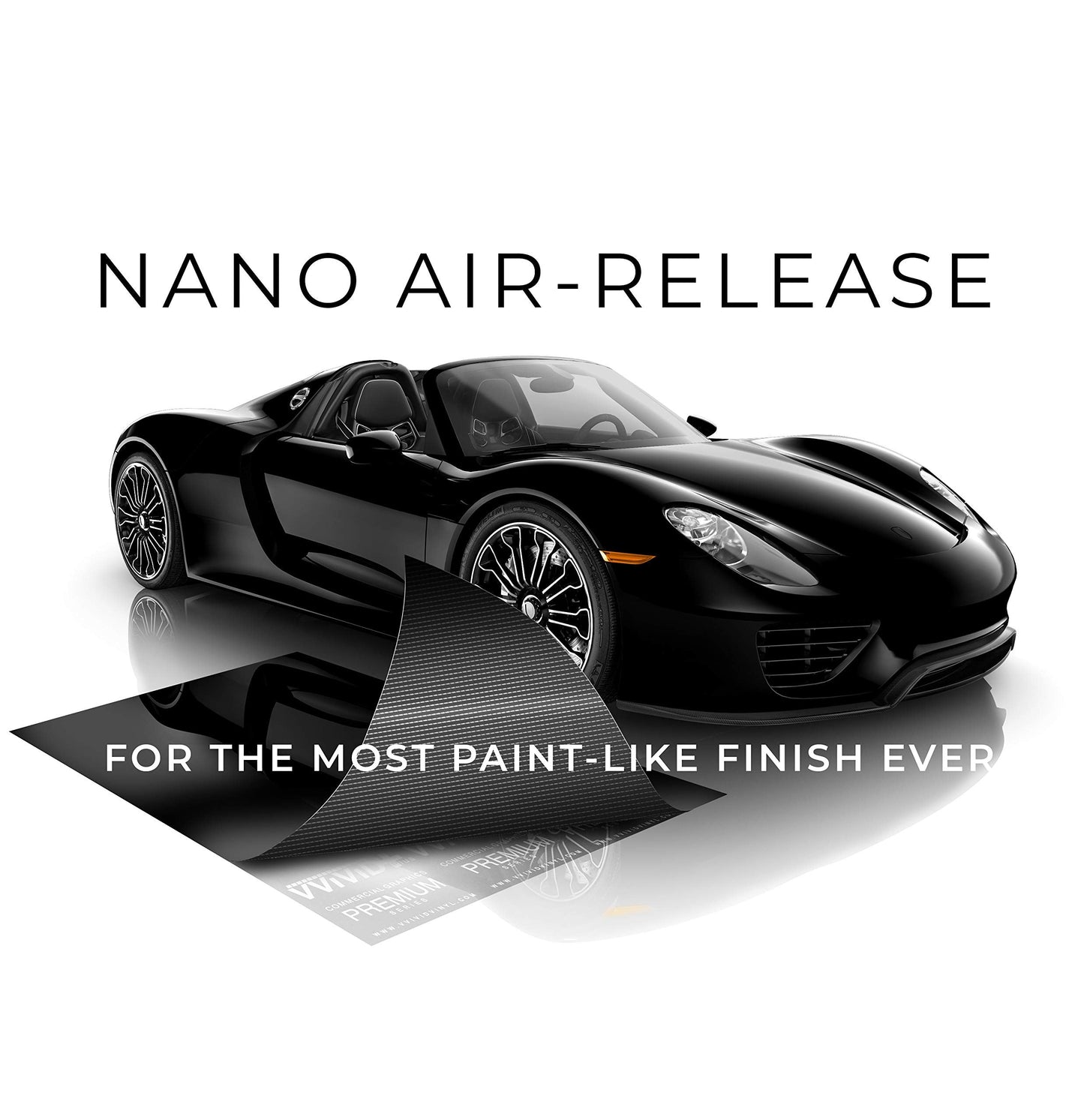 VViViD+ Ultra Gloss Premium Vinyl Car Wrap Film (15ft x 5ft, Gloss Piano Black)