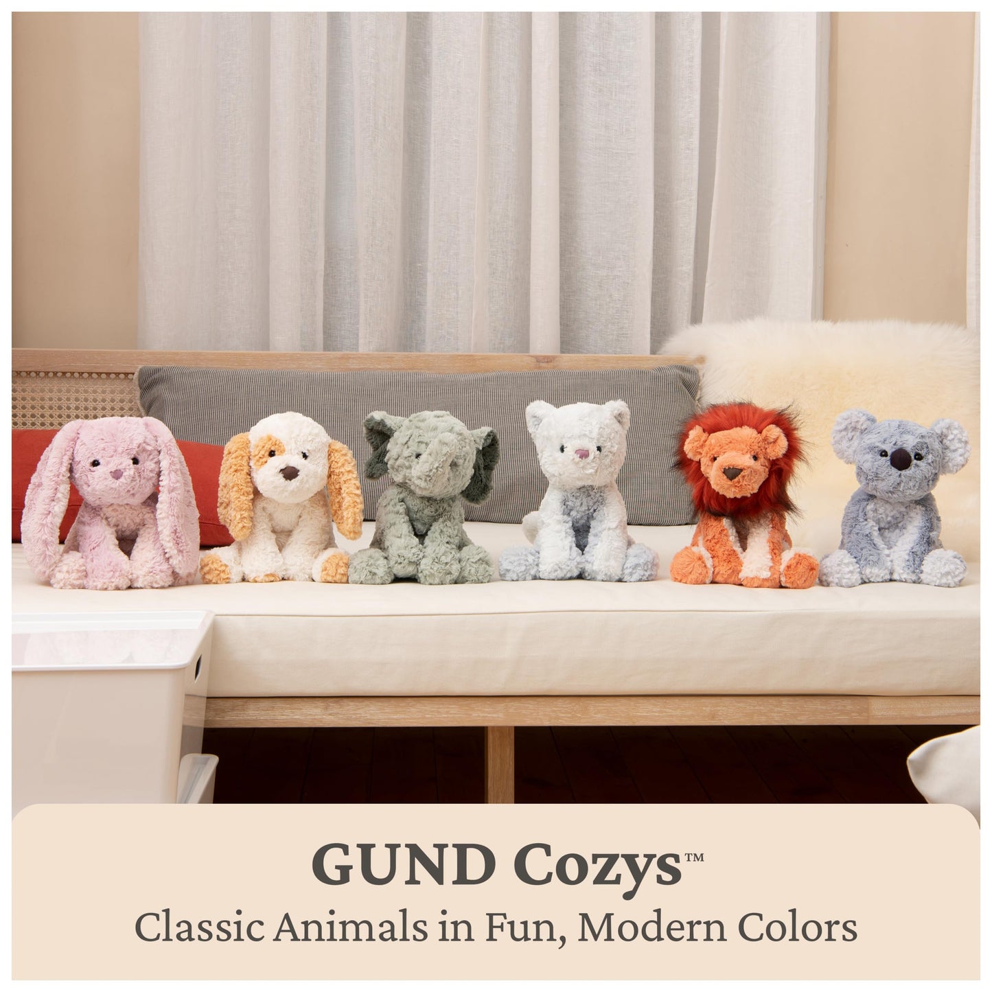 GUND Cozys Collection Bunny Stuffed Animal, Spring Decor, Plush Bunny for Ages 0 and Up, Pink, 10"