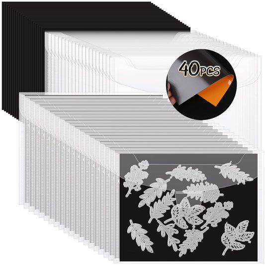 40 PCS Stamp and Die Storage Bag and Rubber Magnetic Sheets, Die Storage Set for Storage Die Cutting, DIY Scrapbooking