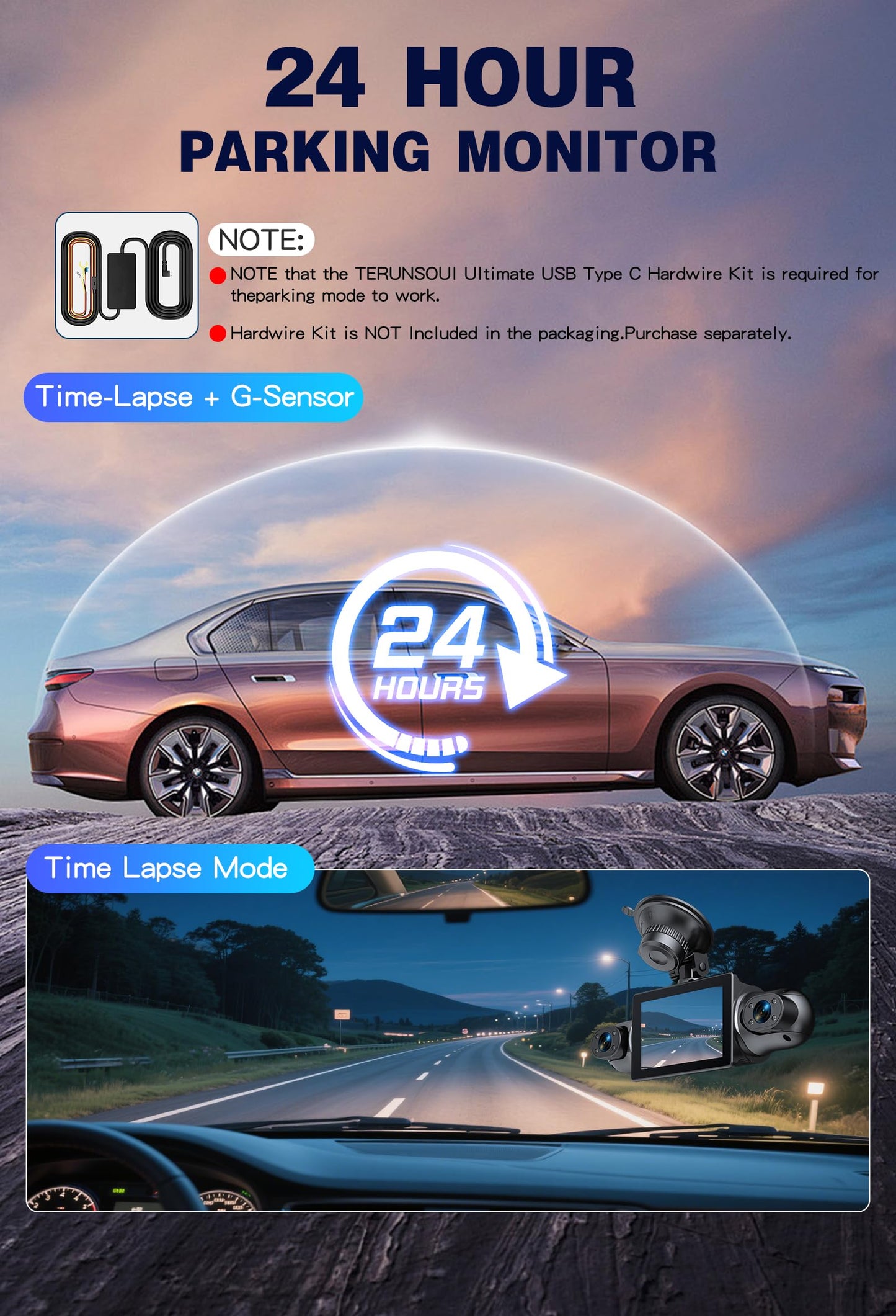 360° Dash Cam Front and Rear View 4 Channel Dash Camera FHD 2K+1080Px3 for Car, Inside/Back 170°+2x150°+170° Wide Angle, 8 IR Lamps Night Vision,WiFi,GPS, APP,G-Sensor with 64GB Card,24/7 Parking Mode