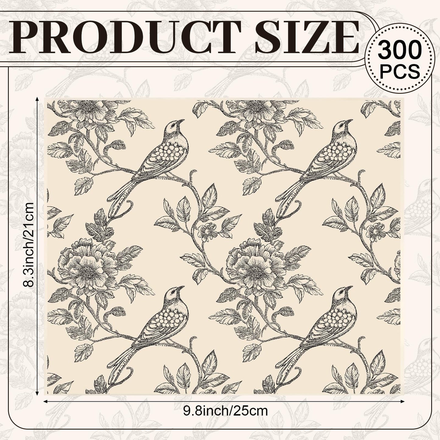 300 Pcs Deli Paper Sheets 8 x 10 Inch Wax Paper Grease Resistant Wrapping Paper Basket Liner for Sandwich Cookies Outdoor Picnic Wedding Baby Shower Birthday Beach