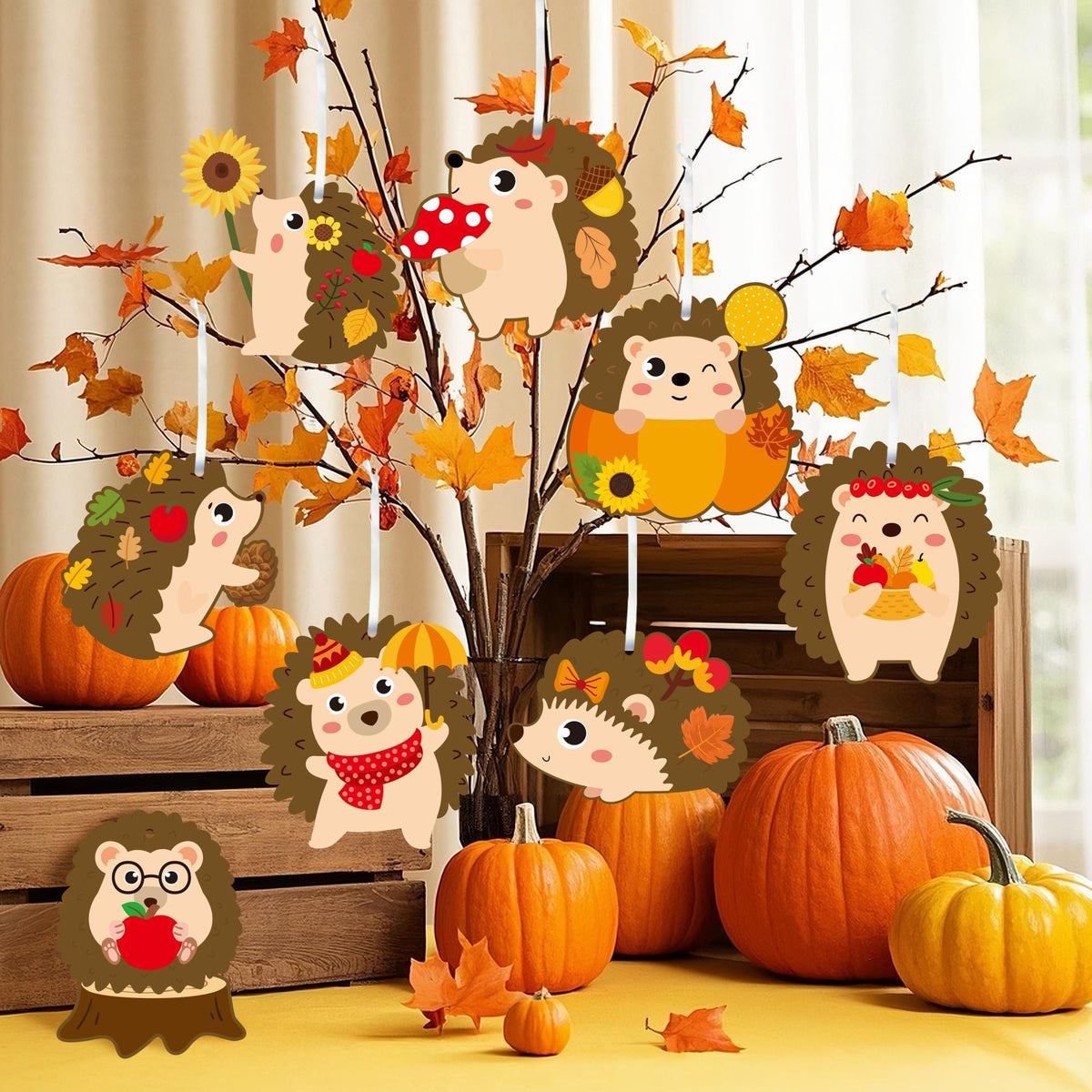 EZdhuawuse Simmer Craft for Kids Kindergarten DIY Hedgehog Craft Kits 123Pcs Thanksgiving Art Craft Make Your Own Hedgehog Set for Home Class Office Game Art Activities Preschoolers Holiday Gifts