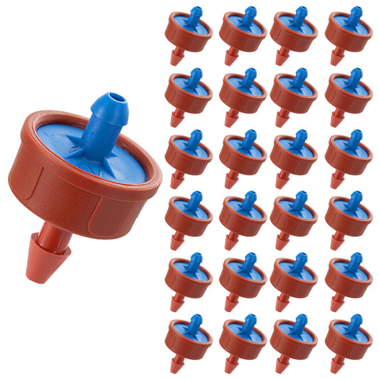30Pcs 0.5 GPH Pressure Compensating Irrigation Spot Drippers,Constant Flow Barb Outlet Watering Dripper Emitters Heads Parts for 1/4 Inch Watering Tubing Line for Garden Pots Plant Irrigation Systems