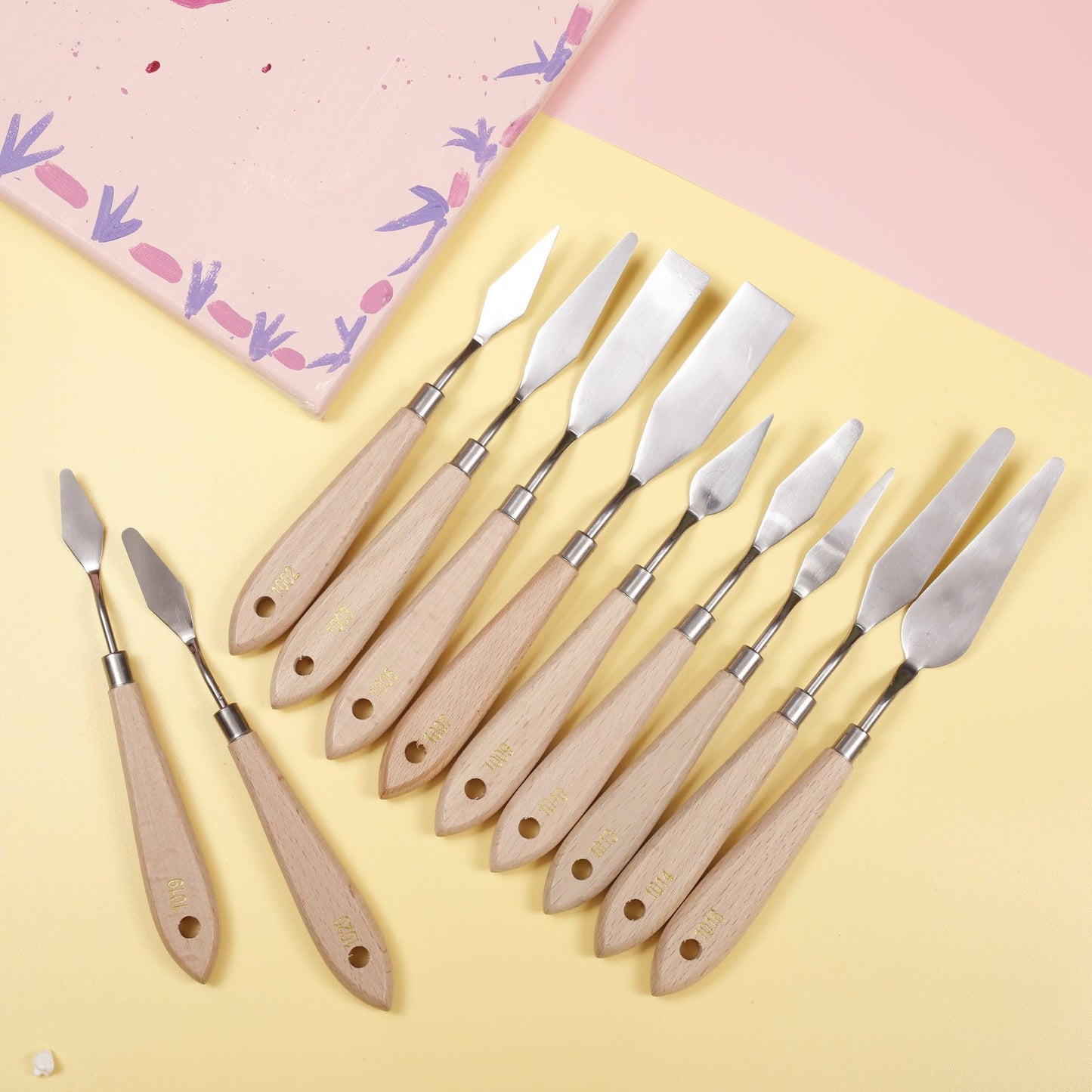 Incraftables 11 Piece Palette Knife Set – Stainless Steel Painting Knives for Acrylic, Oil & Cake Decorating – Assorted Pallet Spatula Knives with Ergonomic Handles