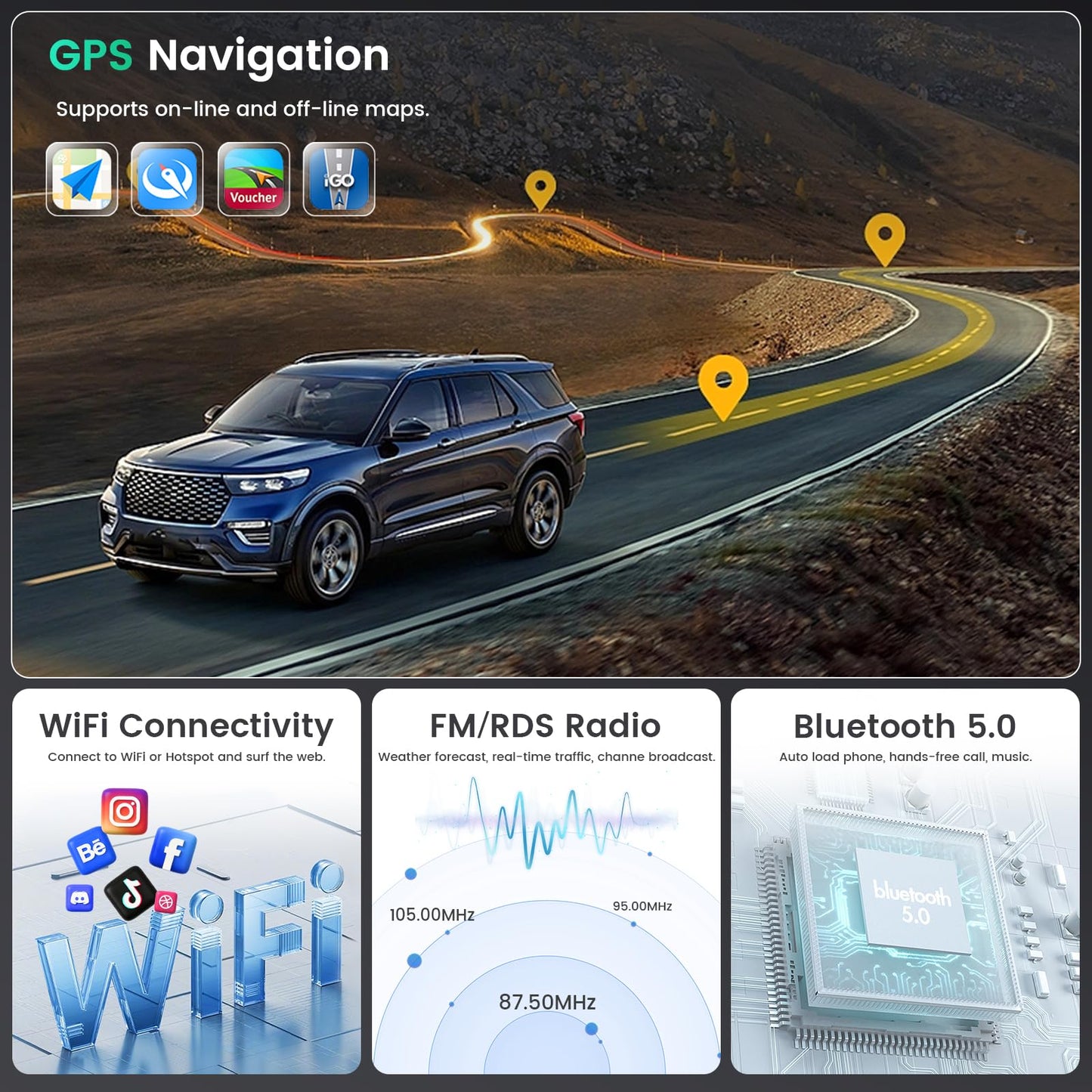 [8-Core 6+128GB] Android 15 Car Stereo for 2008-2012 Subaru Forester Impreza WRX Radio, 9 Inch IPS Touch Screen Radio Wireless Apple Carplay Android Auto, Bluetooth GPS WiFi 32EQ/DSP/FM/SWC Backup Cam