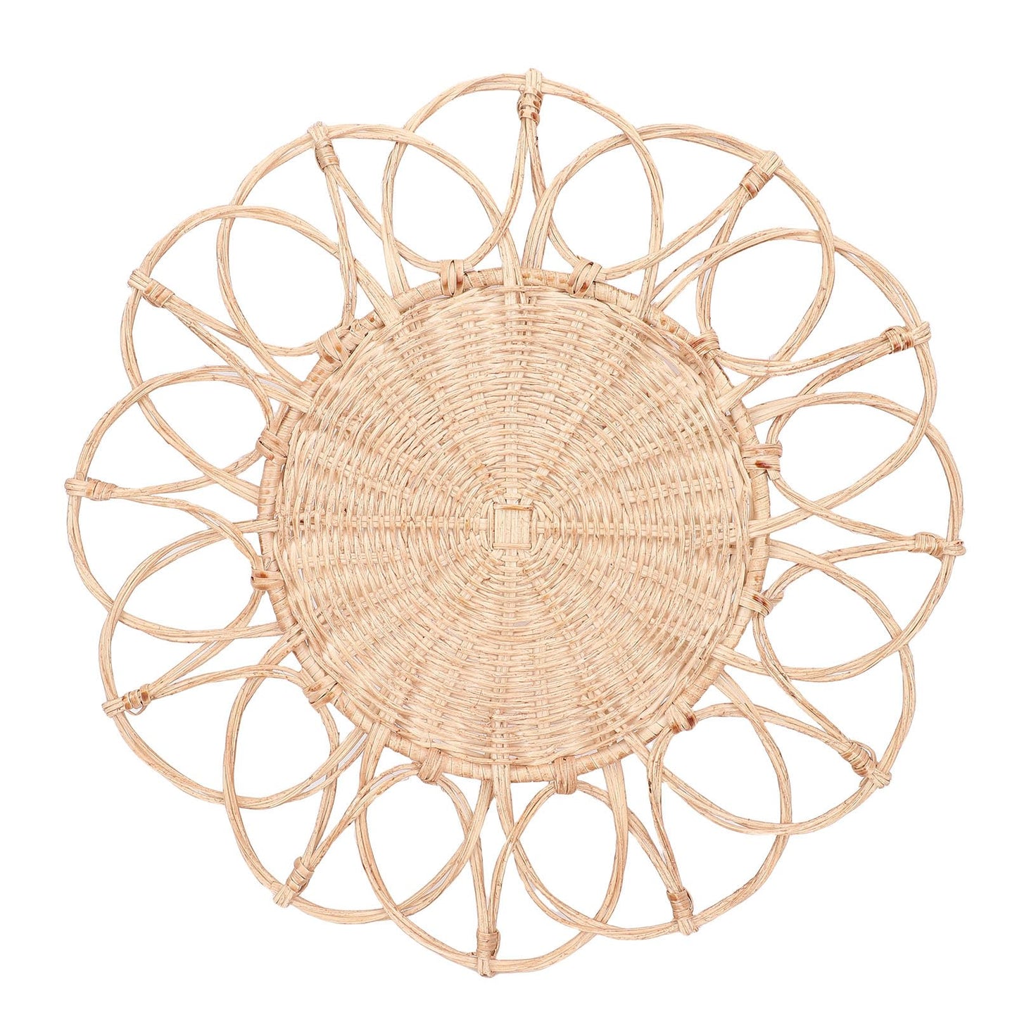 GIFTER Handcrafted Woven Rattan Wall Hanging Rustic Nature-inspired Art Decor for Farmhouse Living Room Bedroom More