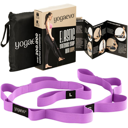 Stretching straps yoga strap for physical therapy | Exercise Stretch Bands for Seniors | Yoga Equipment | PT Stretching Strap for Recovery | Foot Stretch Out Straps for Flexibility | Purple