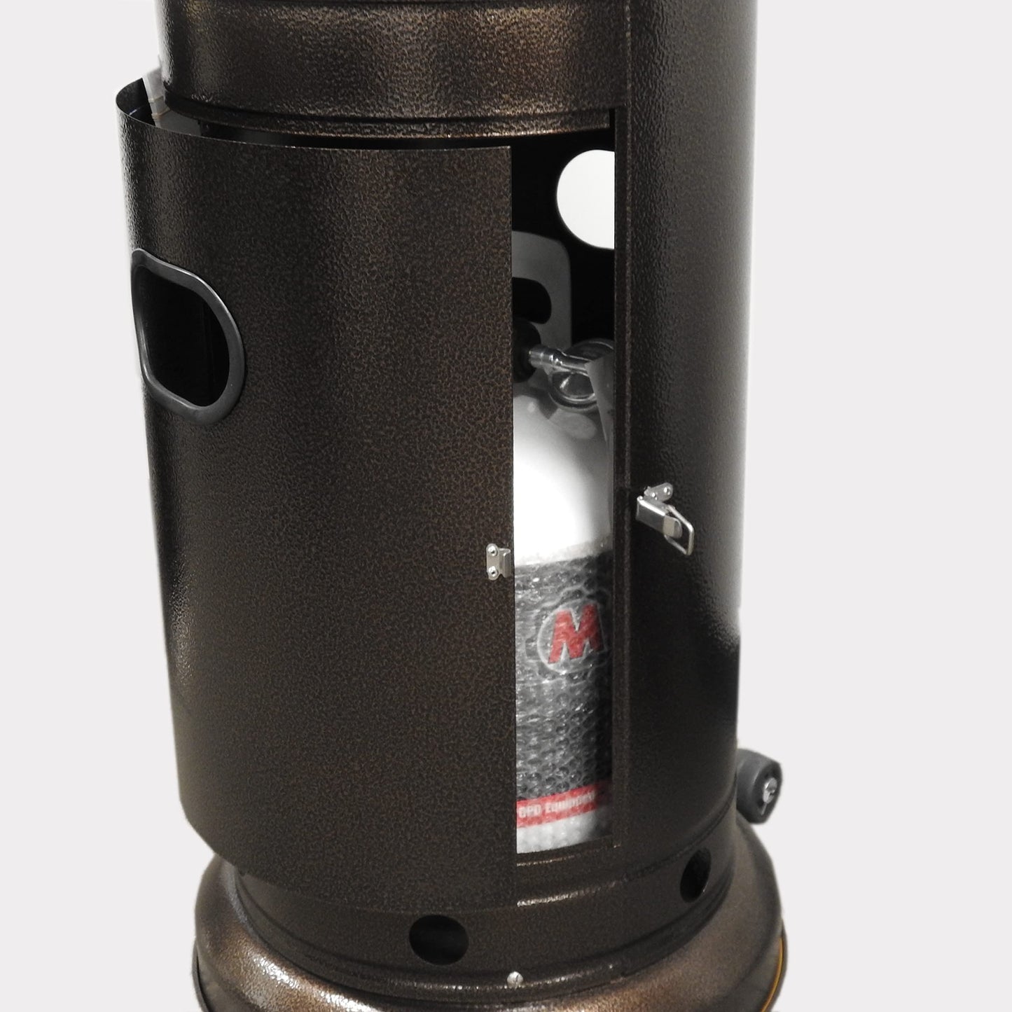 AZ Patio Outdoor Propane Gas Patio Heater, 48K BTU's, Open Door Design, Adjustable Table, Single pole, CSA approved, Hammered Bronze Finish