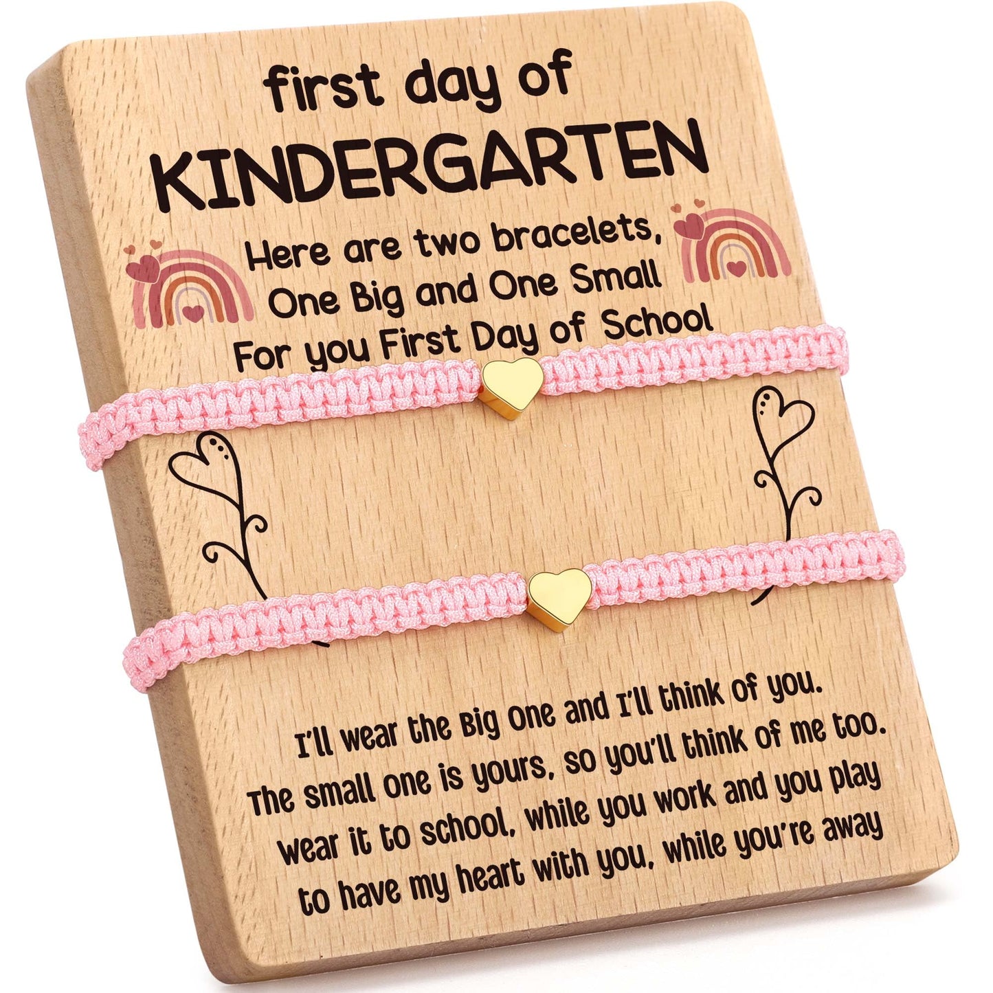WZHENAINI First Day of Kindergarten Bracelets for Mother and Daughter, Mom and Daughter Bracelets Matching Gift, Mommy and Me, Daughter Back-to-School Gift