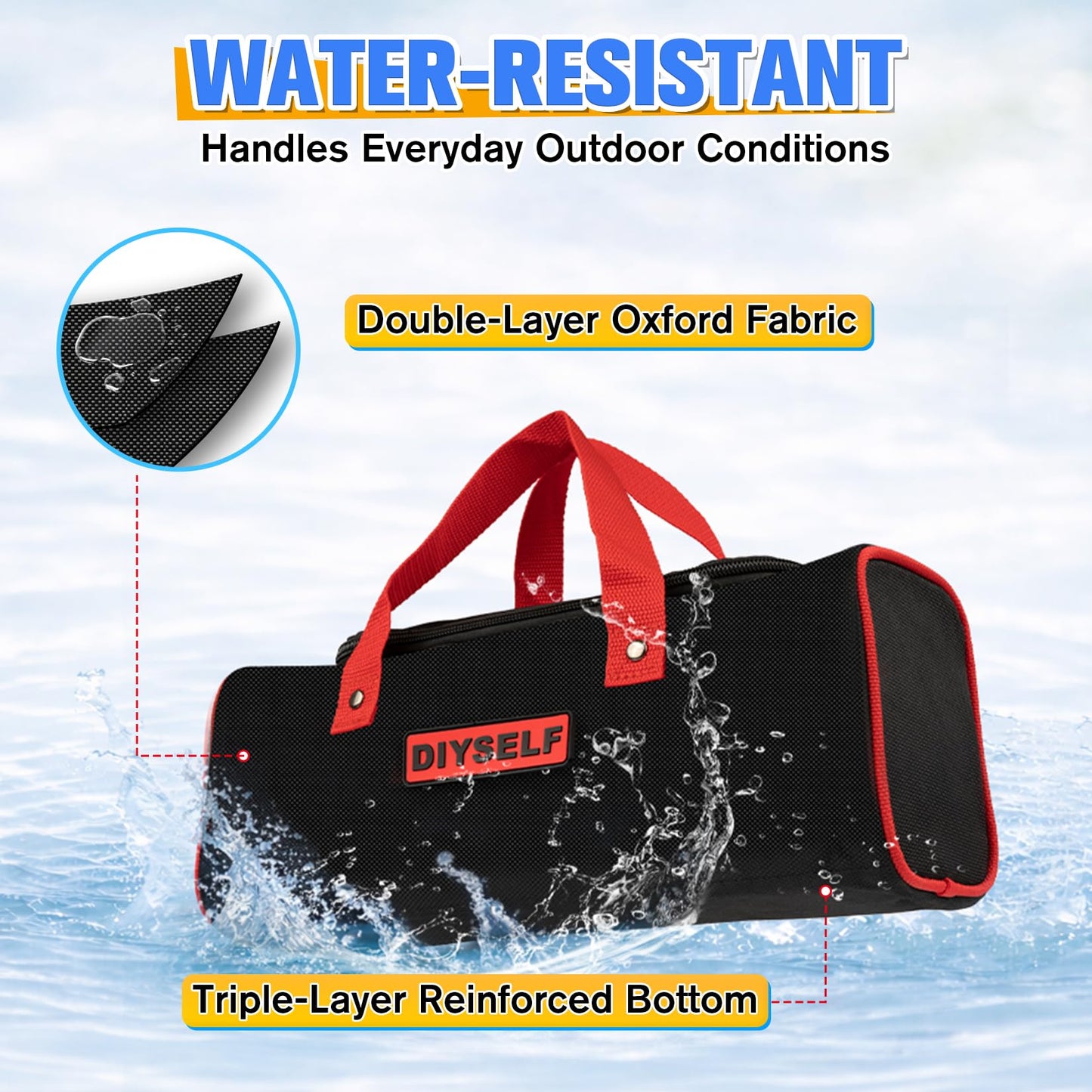 DIYSELF 3 Pack Tool Bag, Mixed Sizes up to 13" Portable Tool Bags for Men, Mechanics, Heavy Duty Storage Tools Bag with Handles, Waterproof Soft Utility Bag for Car, Mens Gifts for Dad, Him, Husband