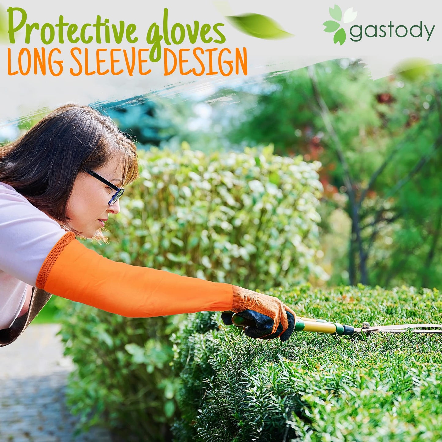 Gastody™ Long Gardening Gloves Women and Men S - Long Sleeve Garden Gloves Multipurpose Heavy Duty Outdoor and Indoor - Long Cuff Garden Gloves - Thorn Resistant Protective Work Rose Pruning Gloves