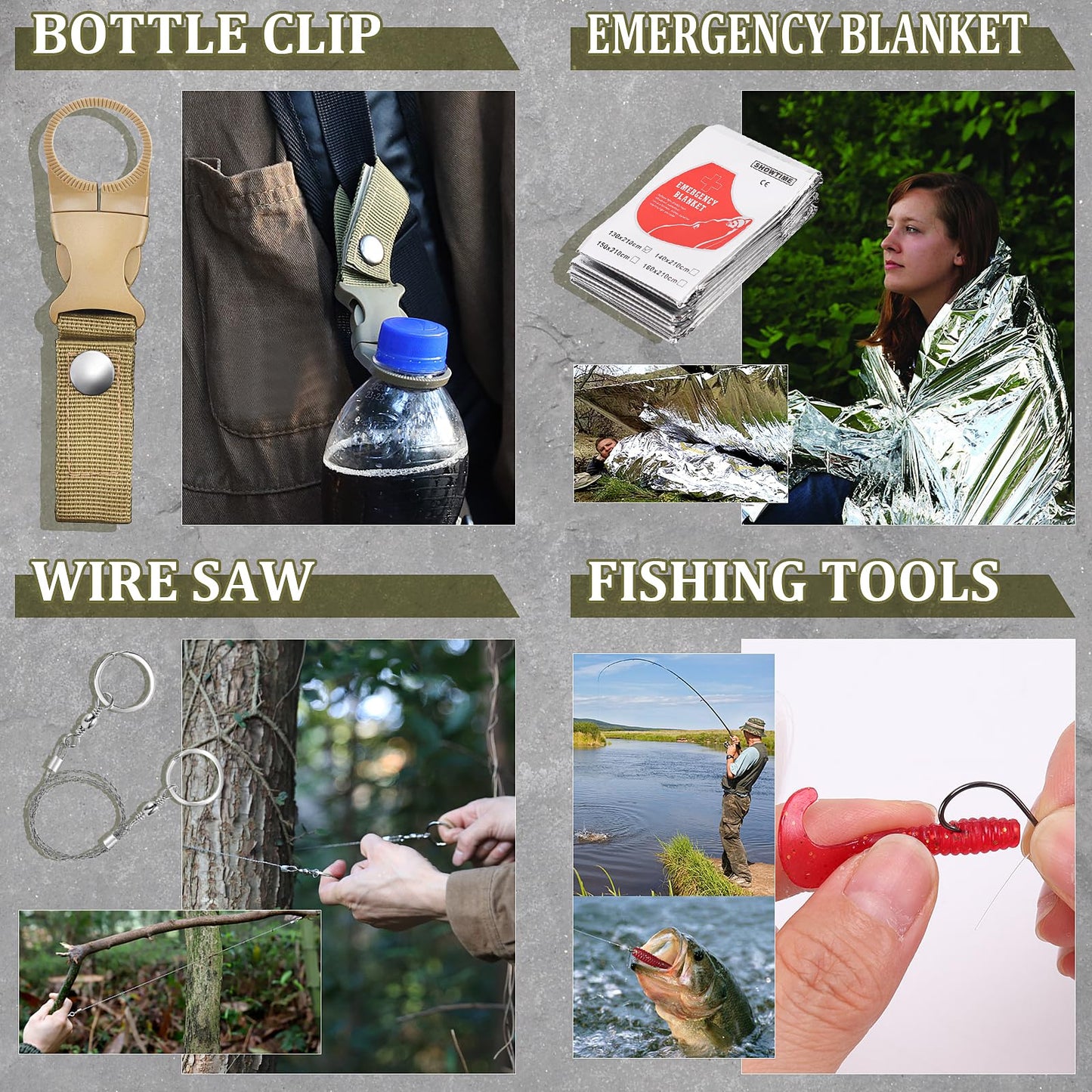 Gifts for Men Christmas Dad Husband Boyfriend Him, Survival Kits, 14 in 1 Survival Gear Camping Essentials Cool Gadgets for Camping Hiking Wilderness Adventures and Disaster Preparedness