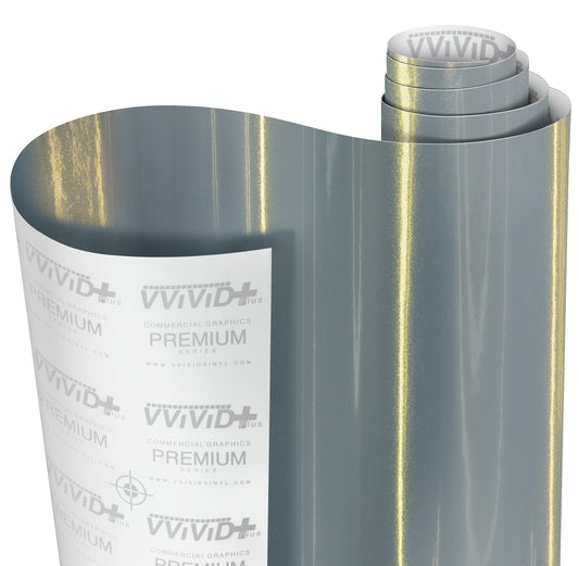 VViViD+ Premium High Gloss Galaxy Metallic Nardo Grey Vinyl Wrap Film Roll (25ft x 5ft)