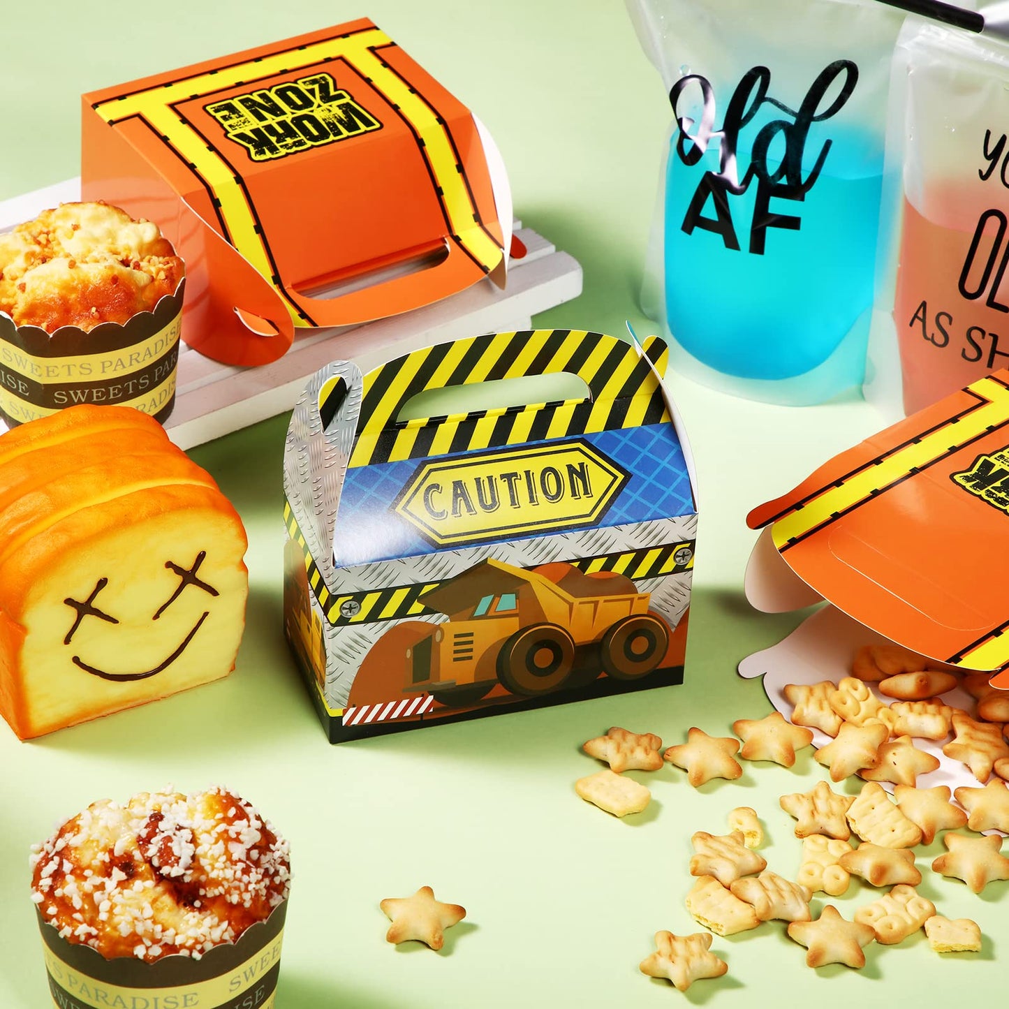 Marspark 20 Pack Construction Party Favor Boxes, Construction Birthday Parties Supplies, Truck Goodie Party Favor Boxes for Kids' Birthdays, Baby Showers, and Truck Themed Parties