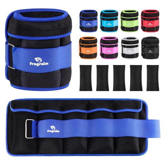 Adjustable Ankle Weights 1-5 LBS Pair with Removable Weight for Jogging, Gymnastics, Aerobics, Physical Therapy, Resistance Training|Each 0.5-2.5 LBS, Total 5LBS, Blue