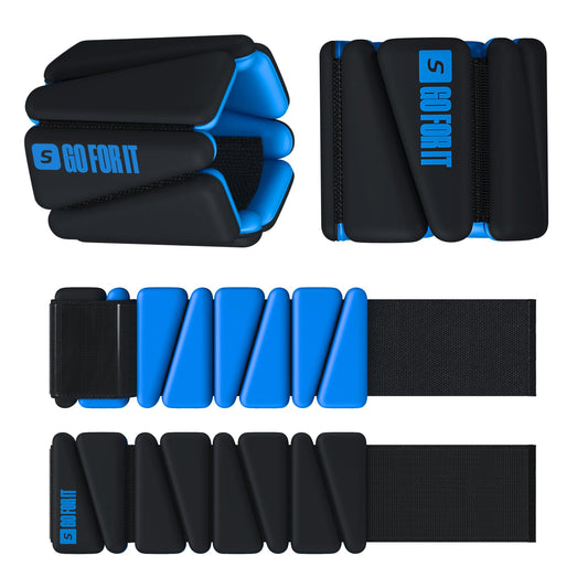 SPORTBIT Wrist and Ankle Weights for Women - Set of 2 (1lb Each) Wearable Ankle & Wrist Weights - Leg & Arm Bands, Silicone Weighted Bracelets for Workout, Walking, Running, Yoga, Pilates