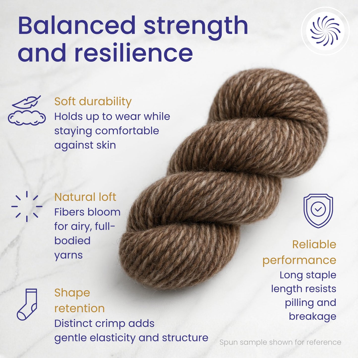 Revolution Fibers Yin Yang Natural Blend of Corriedale Wool Roving (8 Ounces) | Perfect for Felting, Hand Spinning & Tapestry |100% Natural Undyed Off-White & Brown Blend