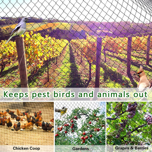 OGORI 25' x 25' Bird Netting Heavy Duty Nylon 3/4" Mesh Garden Netting Protect Fruit Trees, Plants and Vegetables