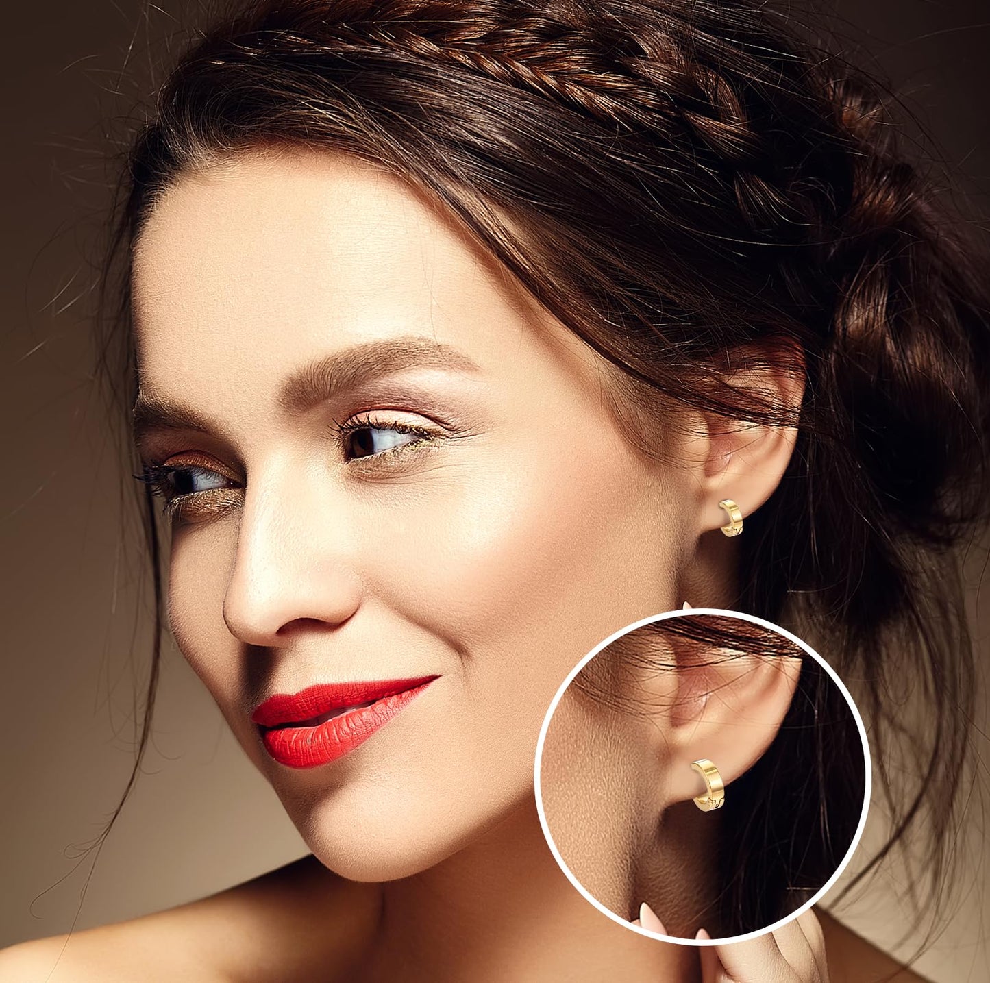 WJIAAA 10 Pieces Clip on Earrings, Non-Piercing Ear Clip Fake Hoop Earrings for Men and Women Stainless Steel