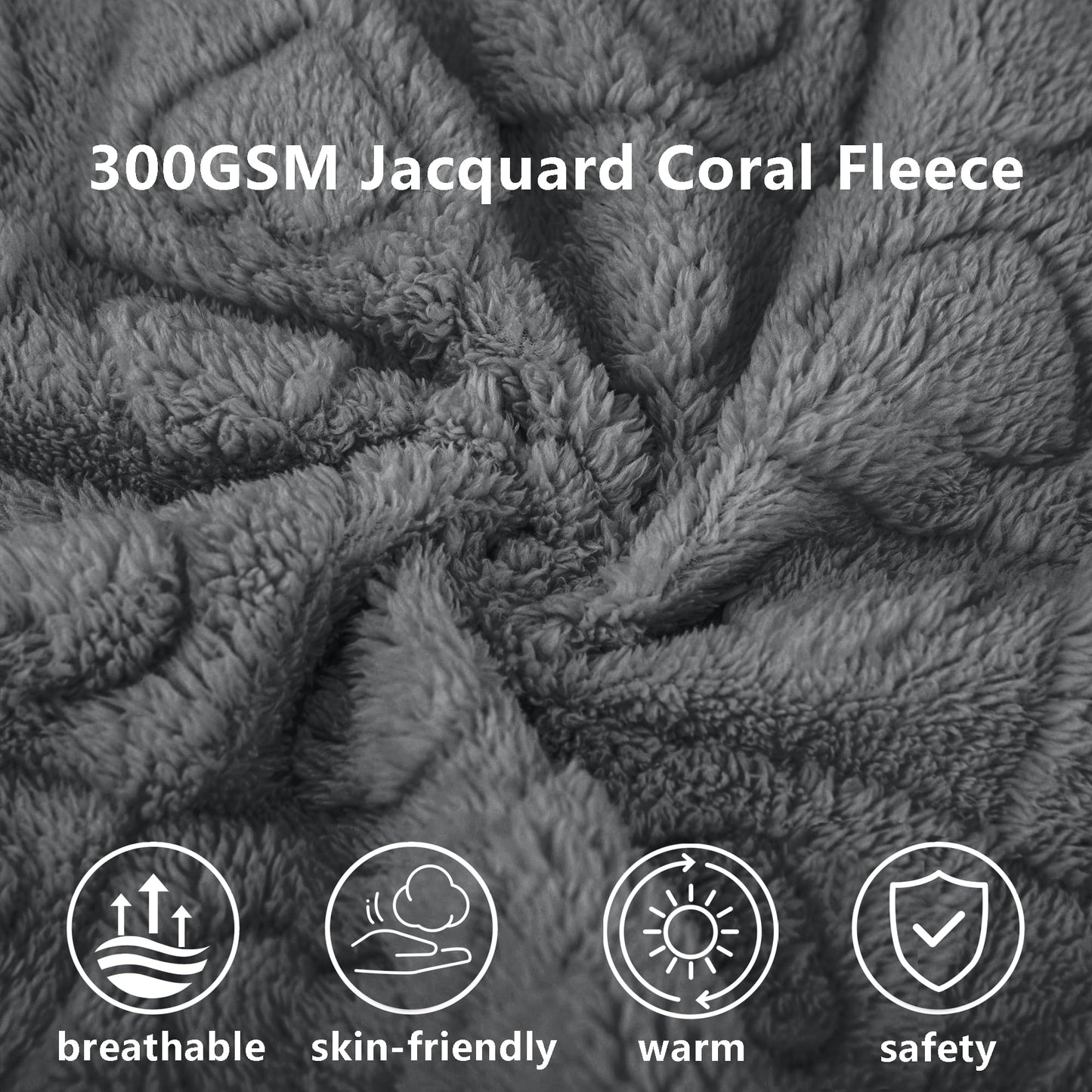 gogobunny Large Pet Blanket for Dogs Cats, Ultra Soft 300GSM Coral Fleece Washable Furniture Protector for Couch Bed Car Seat, Calming Crate Mat Blanket for Large Breeds, Grey, 40x50IN