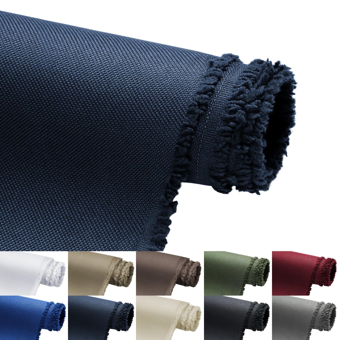 Waterproof Marine Canvas Fabric by The Yard 58"W 600D PVC Backing Water-Resistant Polyester Fabric Upholstery Material for Outdoor Indoor Marine Awning Tent Boat Furniture Cover DIY, 1 Yard Navy Blue