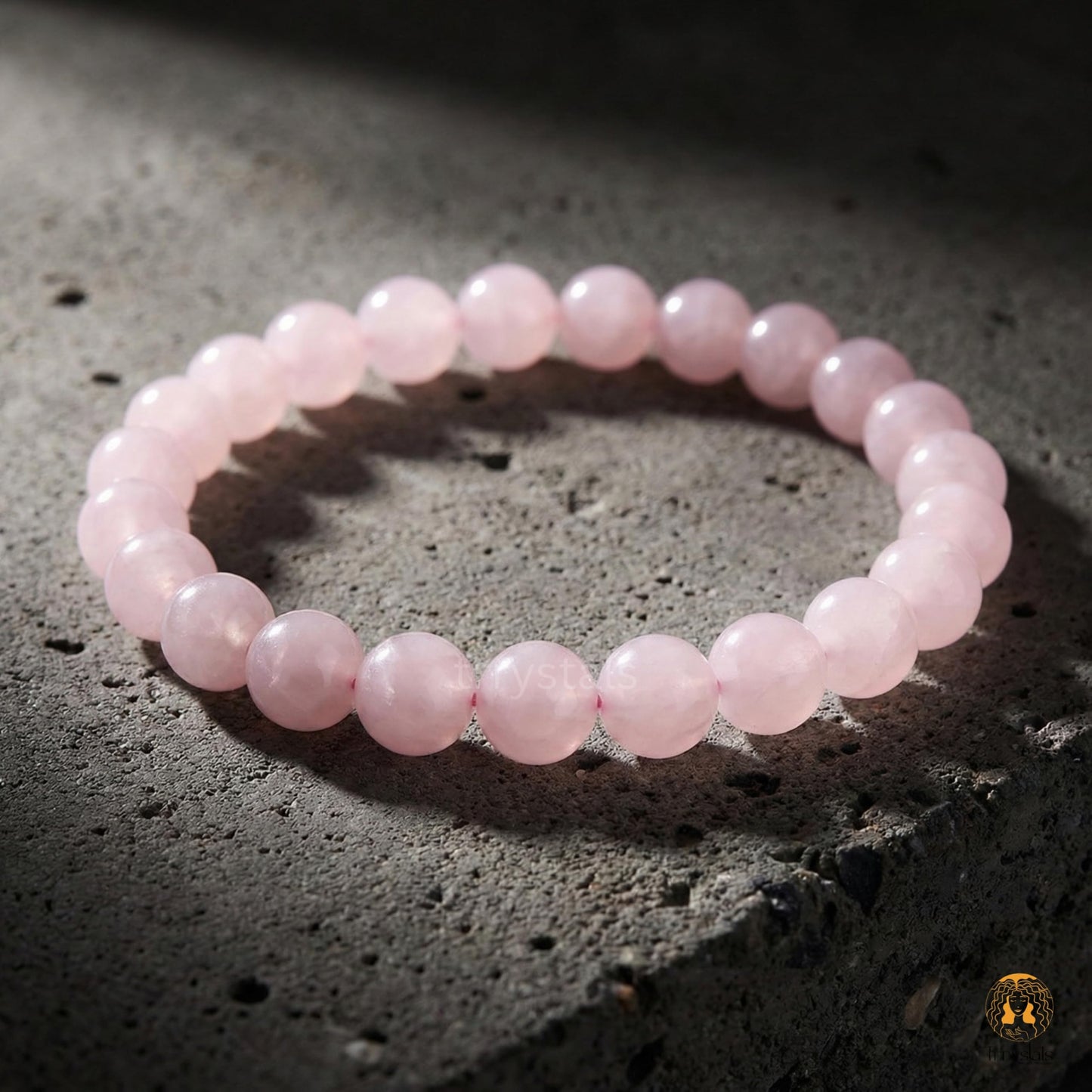 Trrystals Rose Quartz Bracelet for Men & Women | Natural 8mm Healing Crystal Beads | Love, Self Love, Emotional Healing & Relationship Harmony Stone Bracelet | Meditation Yoga Spiritual Jewelry.