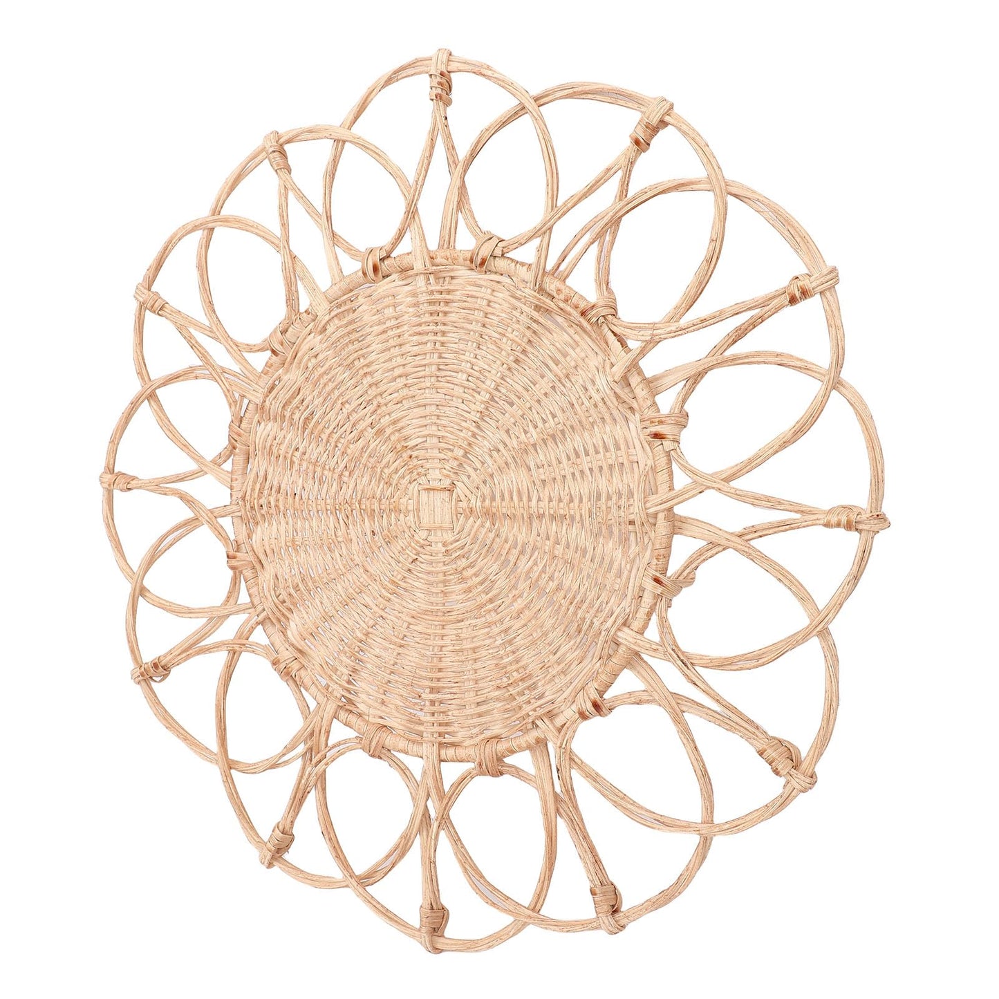 GIFTER Handcrafted Woven Rattan Wall Hanging Rustic Nature-inspired Art Decor for Farmhouse Living Room Bedroom More