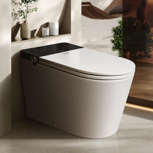 London Sunshine ADA Premium Smart Toilet with Automatic Opening Lid, Microwave & Foot Sensor Flushing, Bidet Wash & Air Dryer, Self-Cleaning Nozzle, Heated Seat, LED Display, Quiet Dual Pump