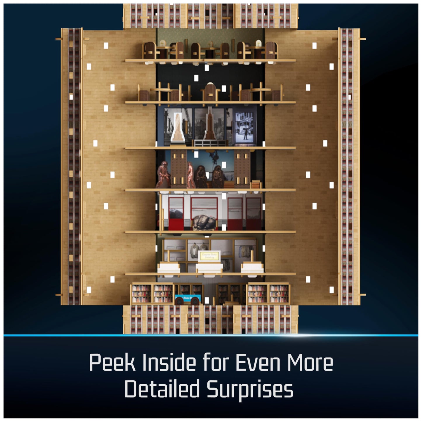 4D Build, Architect Series Empire State Building 3D Model Kit with LED Lights, Desk Décor, Adult Puzzles, Building Toys, 3D Puzzles for Adults & Teens, 479 Pieces, for Ages 12 & Up