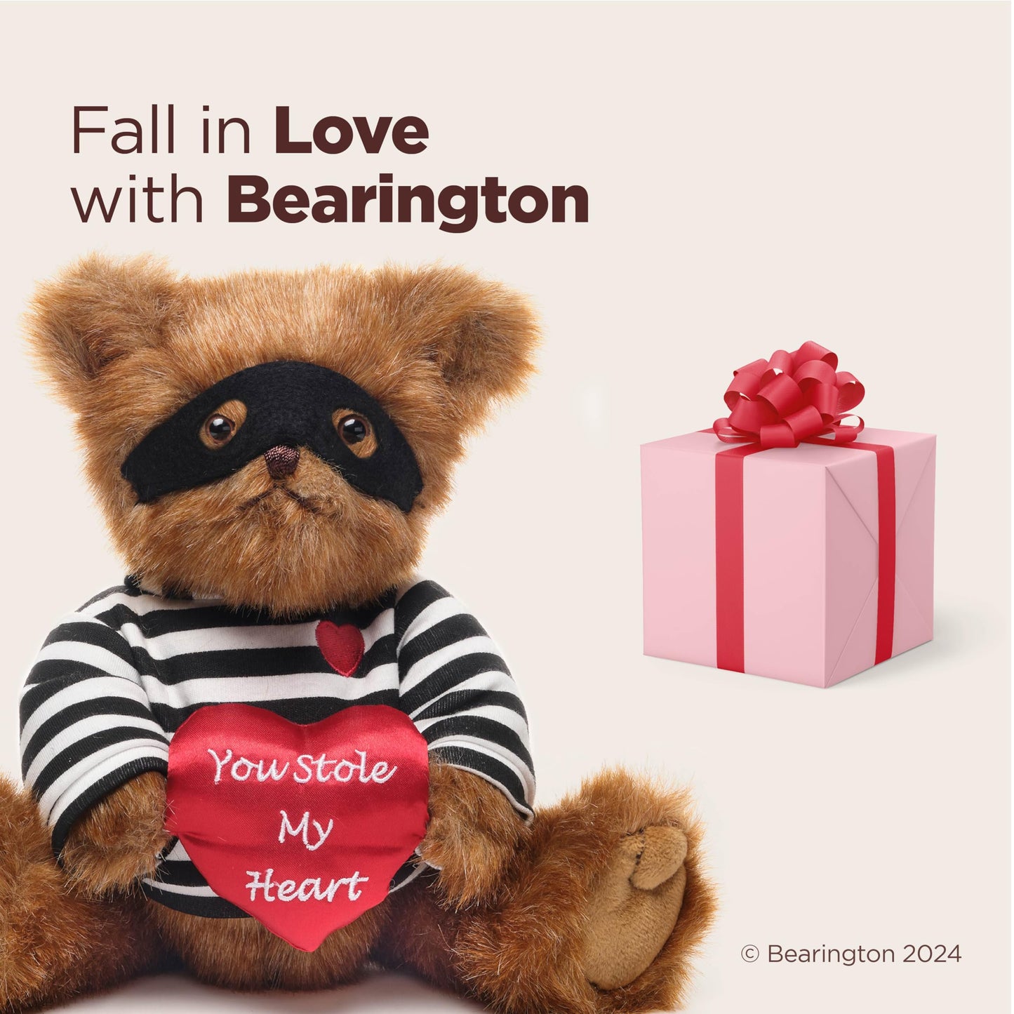 Bearington Remington Teddy Bear Lawless Lover You Stole My Heart - 10" Soft and Cuddly Valentines Day Stuffed Animals -Adorable Bears Stuffed Animal Plush Gift