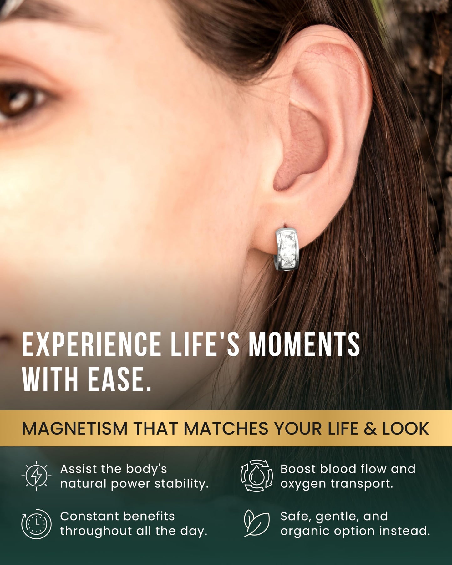MagnetRX Magnetic Earrings for Women – Premium Magnetotherapy Lymphatic Earrings Crystal Stainless Steel – Womens Lymphvity Magnetic Therapy Acupressure Earrings (Crystal Silver)