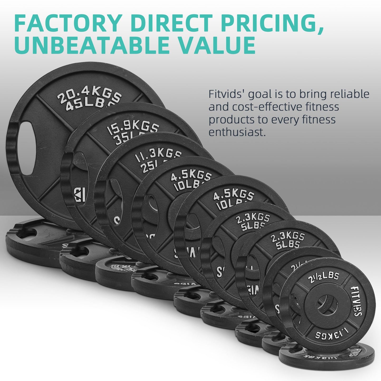 Fitvids Cast Iron 1" Standard Weight Plates Including 5FT Standard Barbell Bar & Star Locks, 95 Pounds Sets