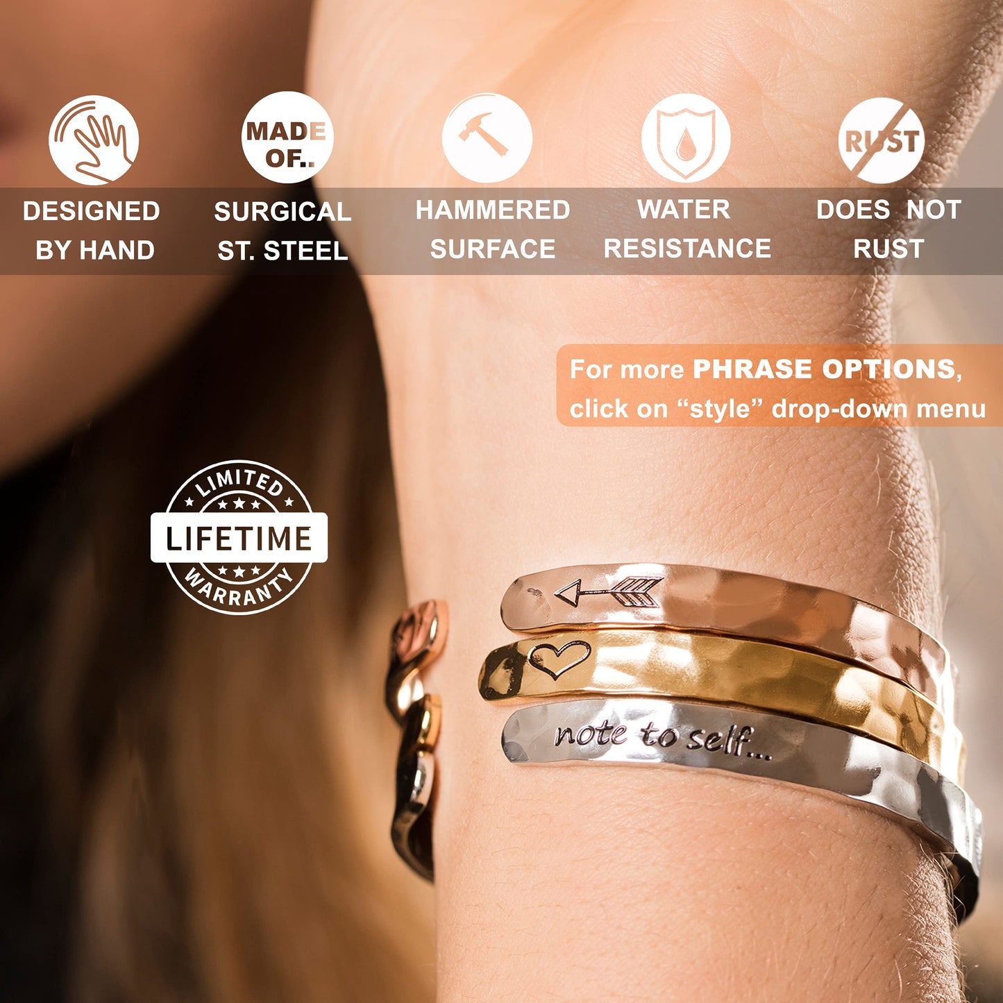 Carviell Stainless Steel Bracelet, I Am The Storm Cuff, Engraved, Encouraging Gift for Women and Teen Girls, Strength Bracelet, Inspirational Bangle, Motivational Jewelry