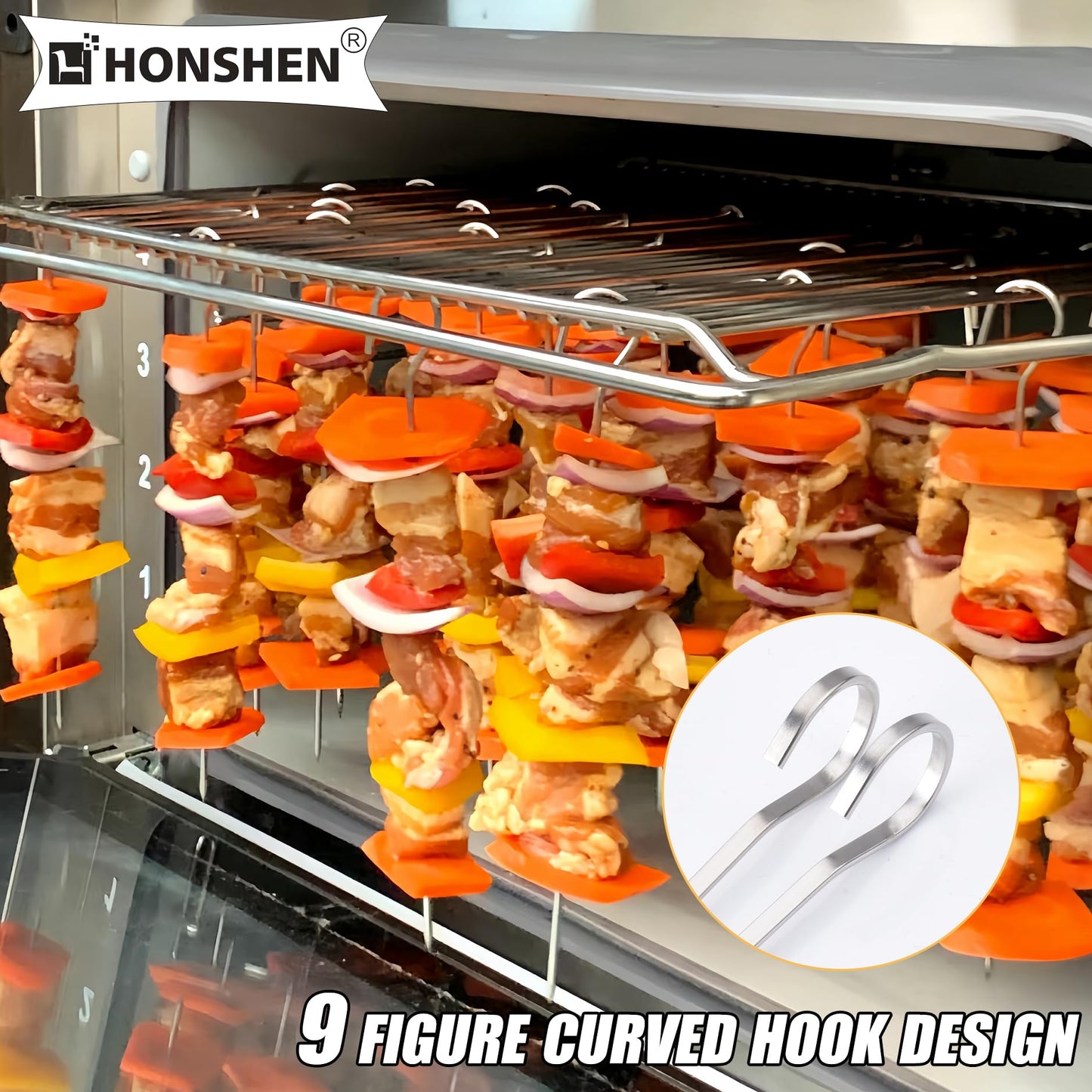 24 pack Flat Stainless Skewers, HONSHEN 7 inch Mini Short Barbecue Needle Barbecue Skewers,Baking Rods,Corn on The Grill (7 INCH Flat BBQ 24P)