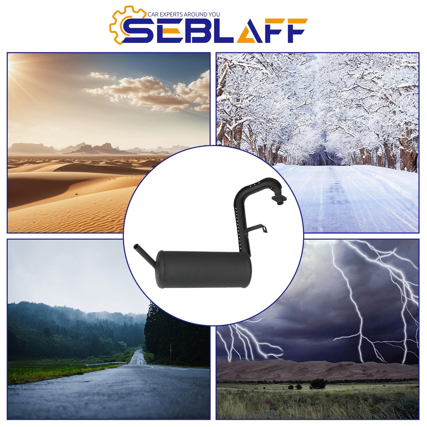 SEBLAFF Golf Cart Engine Muffler FE290 Replacement for 1994-2014 Club Car DS Gas Golf Carts 101859301