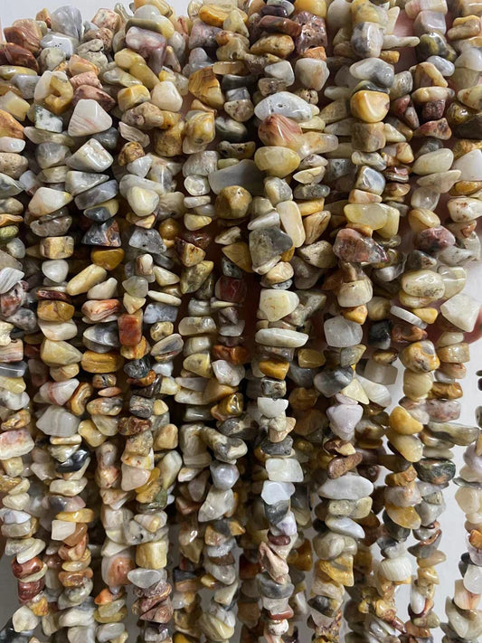 PLTbeads 5-8mm Natural Crazy Lace Agate Gemstone Chips Beads Healing Crystals Waist Bracelets Necklace Kit Irregular Stone DIY Crafts Design Jewelry Making