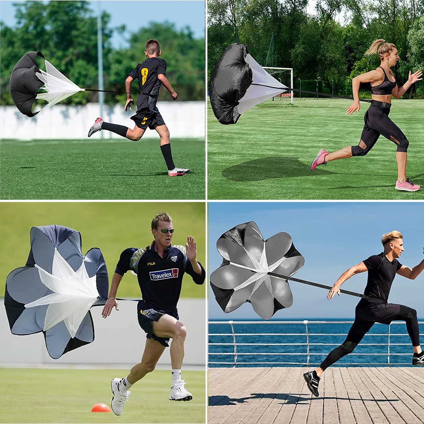 Uyomal Running Speed Training,Speed Chute Resistance Parachute for Speed and Acceleration Training 56-Inch (1 Umbrella)