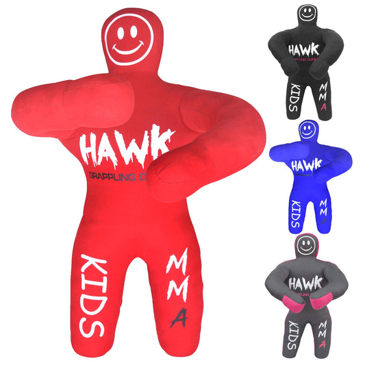 Hawk Sports HWK Kids Grappling Dummy & Baby Wrestling Dummy for Kids Lightweight Life-Size Training Model with Moveable Limbs for MMA, Jiu Jitsu, Judo, Karate, Boxing & Kickboxing - Red