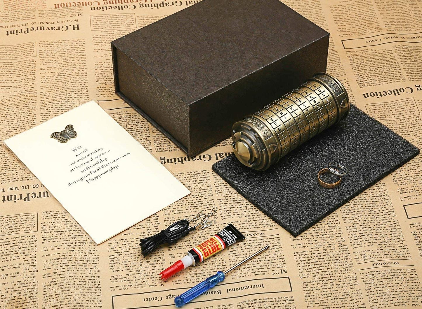 Cryptex Da Vinci Code Money Puzzle Box for Cash Gift Puzzle Boxes with Hidden Compartments Valentine's Day Gift for Boy Birthday Gifts for Her Gifts for Girlfriend Gifts for Men Gift for Mom
