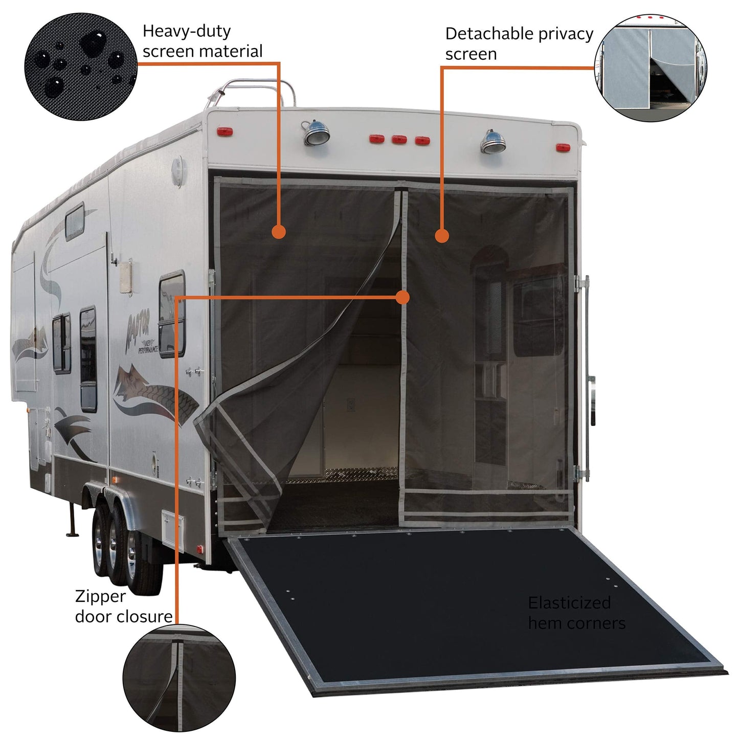 Classic Accessories Over Drive Toy Hauler Screen, Rear Opening 90.5" H, RV Cover, Camper Cover, Travel Trailer Cover