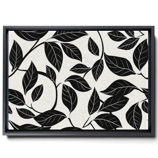 Canvas Print Scandinavian Folk Art Black and Beige Abstract Botanical Wall Art for Scandinavian Home Decor Decor Canvas, Wall
