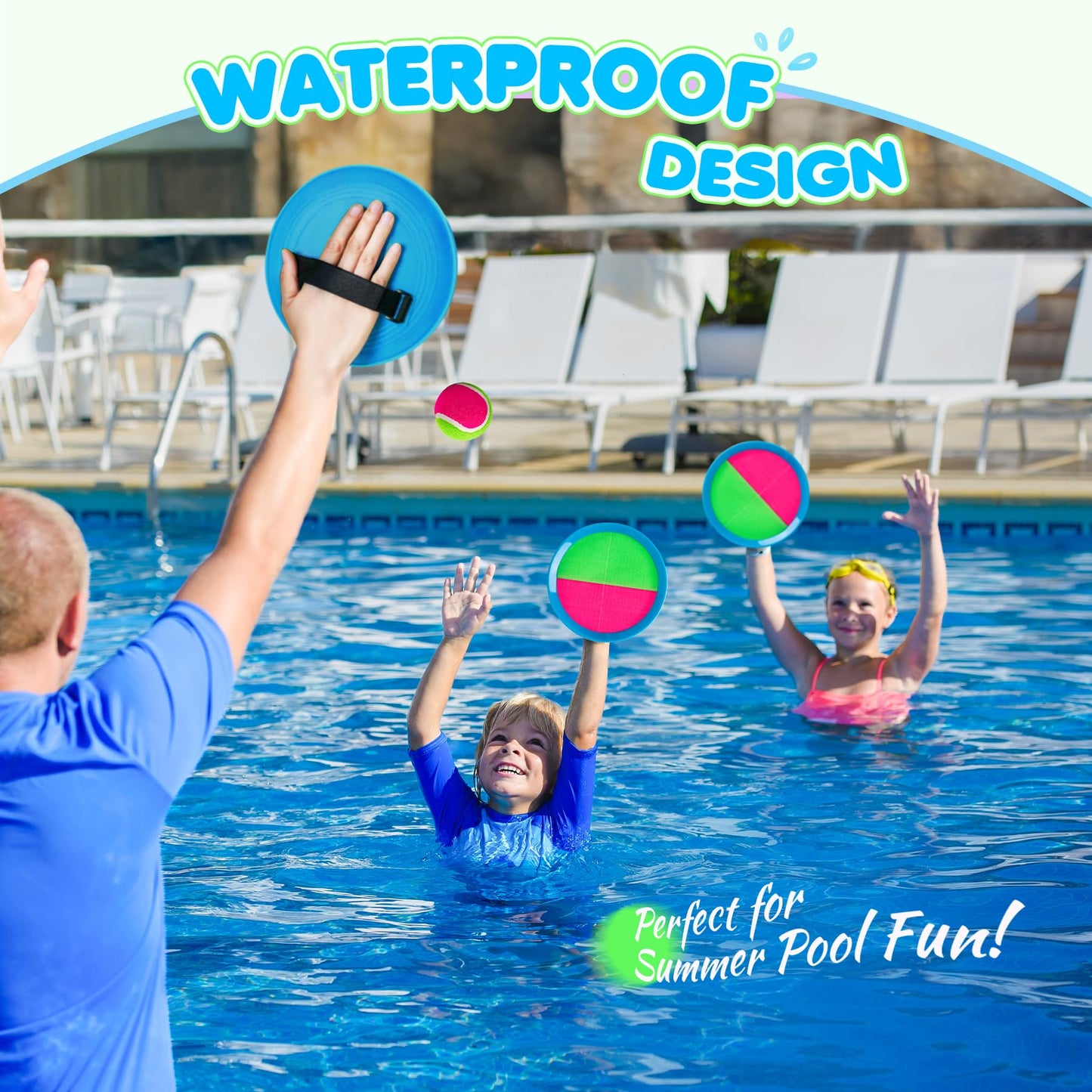 Toss and Catch Ball Set Upgraded - Kids Toys Beach Toys Baseball Games - Sturdy & Water-Resistant Great for Outdoor Pool Yard Games - Classic Gift for Boys Girls 3 4 5 6 7 8 9 10 11 12+ Years Old